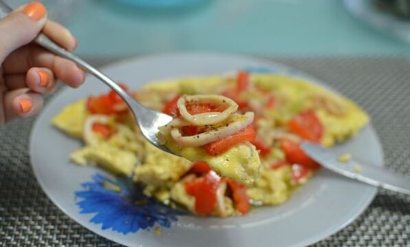 omlet s lignjama za proteinsku prehranu