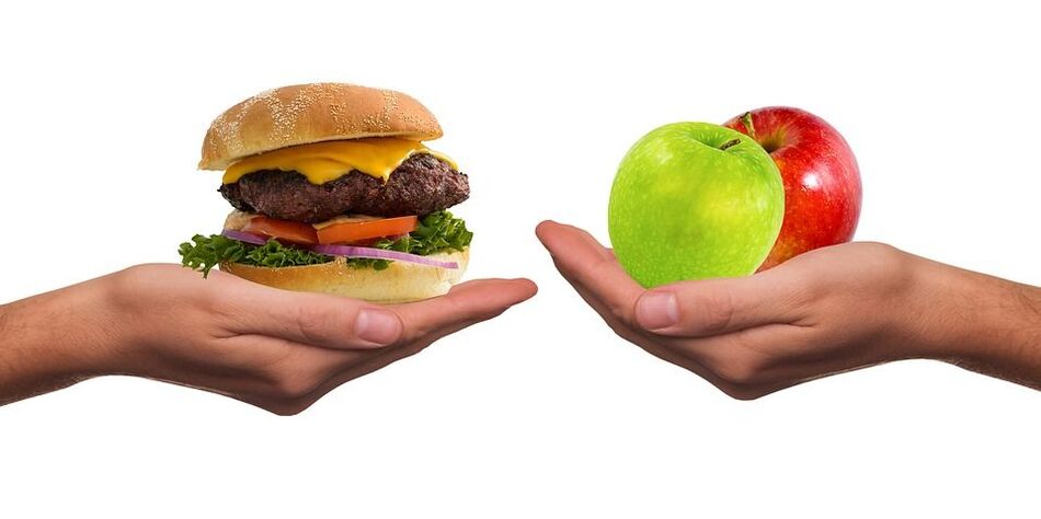 izbor između zdrave i nezdrave hrane